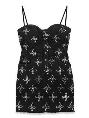SMFK Plan U Collection Black Denim Suspender Dress